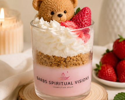 Strawberry Vanilla Bear Dessert Candle
